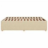 Cadre de lit sans matelas crème 140x200 cm tissu