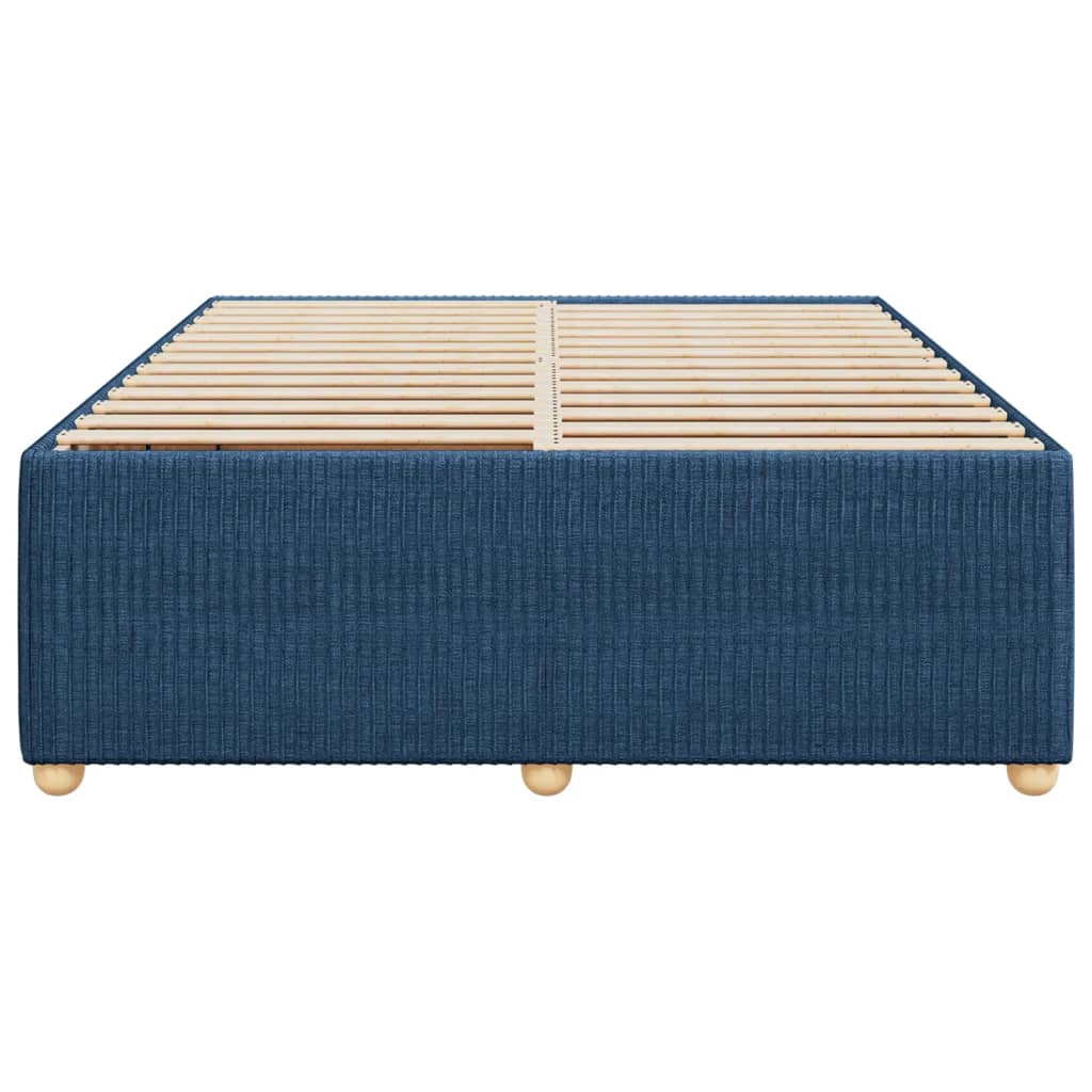 Cadre de lit sans matelas bleu 140x200 cm tissu