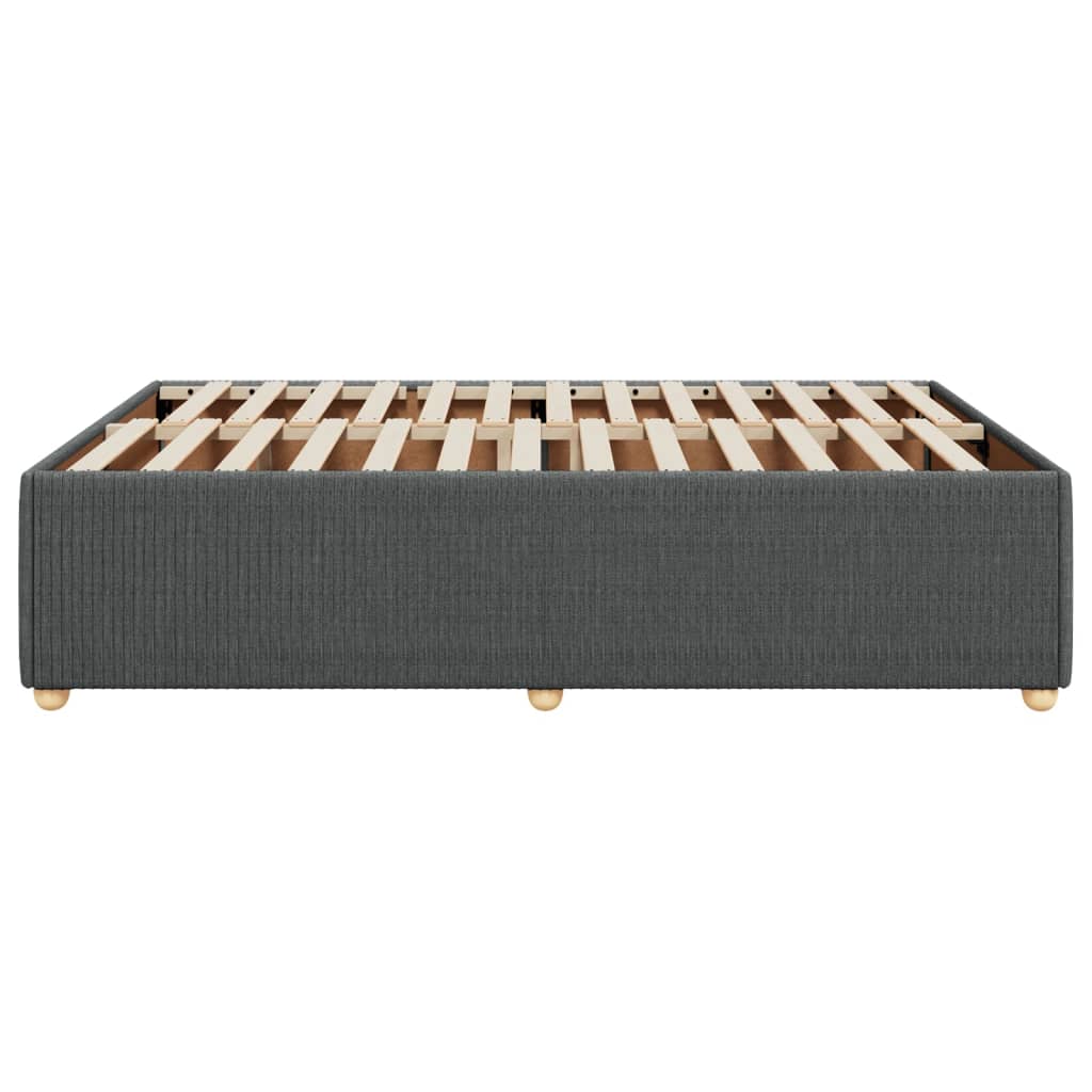 Cadre de lit sans matelas gris foncé 160x200 cm tissu