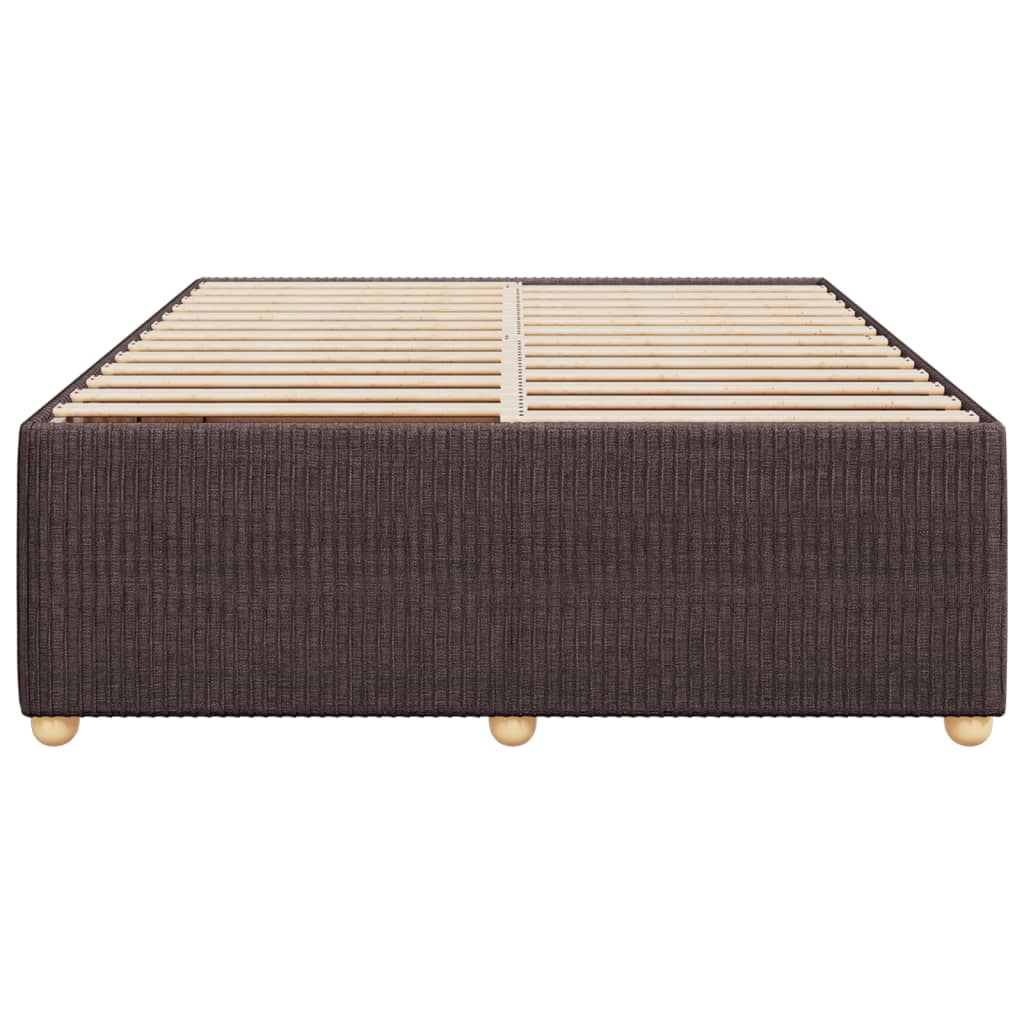 Cadre de lit sans matelas marron foncé 160x200 cm tissu