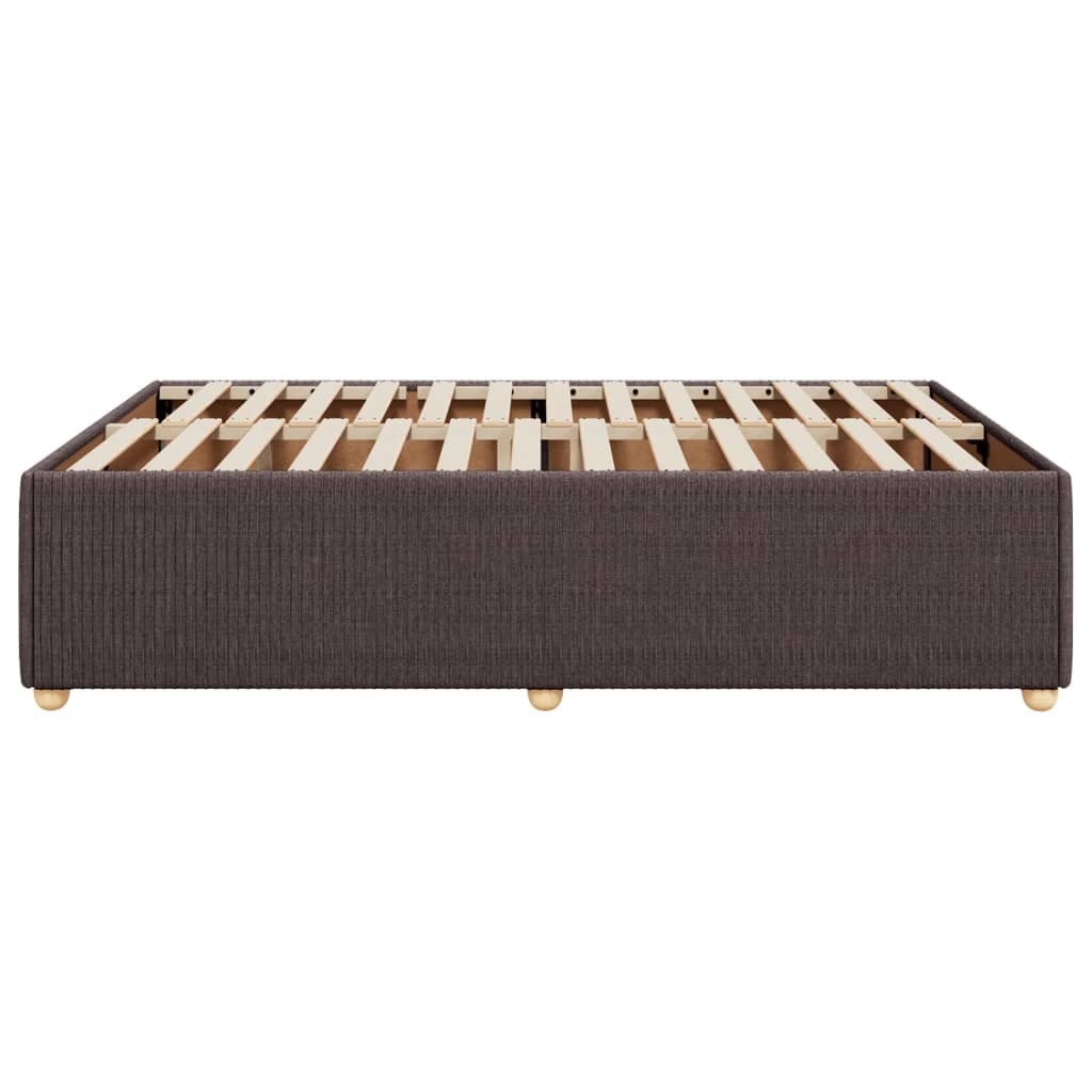 Cadre de lit sans matelas marron foncé 160x200 cm tissu