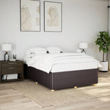 Cadre de lit sans matelas marron foncé 160x200 cm tissu