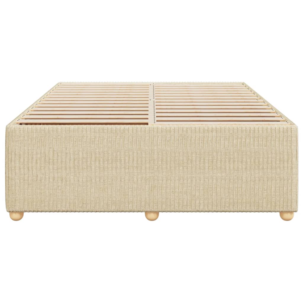 Cadre de lit sans matelas crème 160x200 cm tissu