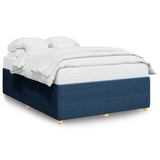 Bed frame without mattress blue 160x200 cm fabric