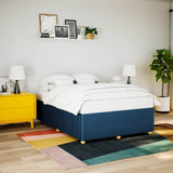 Bed frame without mattress blue 160x200 cm fabric