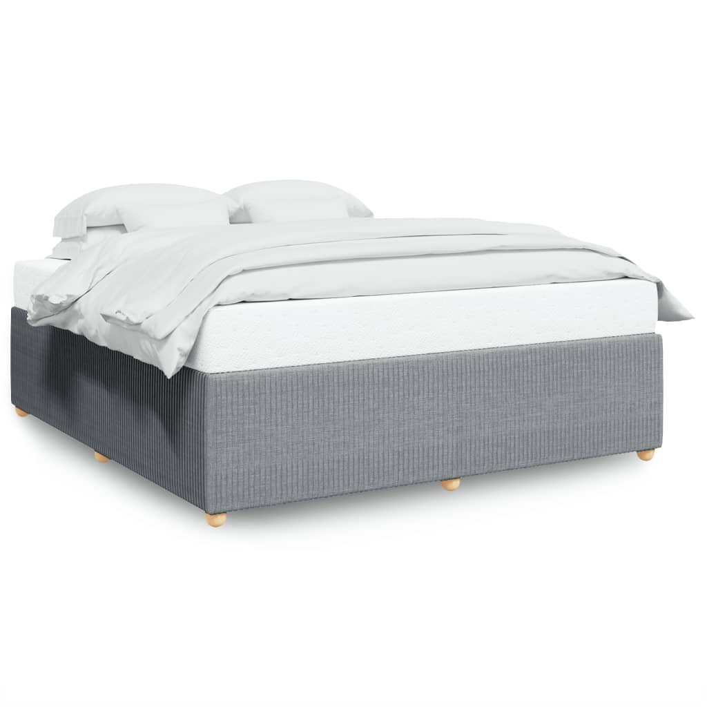 Cadre de lit sans matelas gris clair 180x200 cm tissu