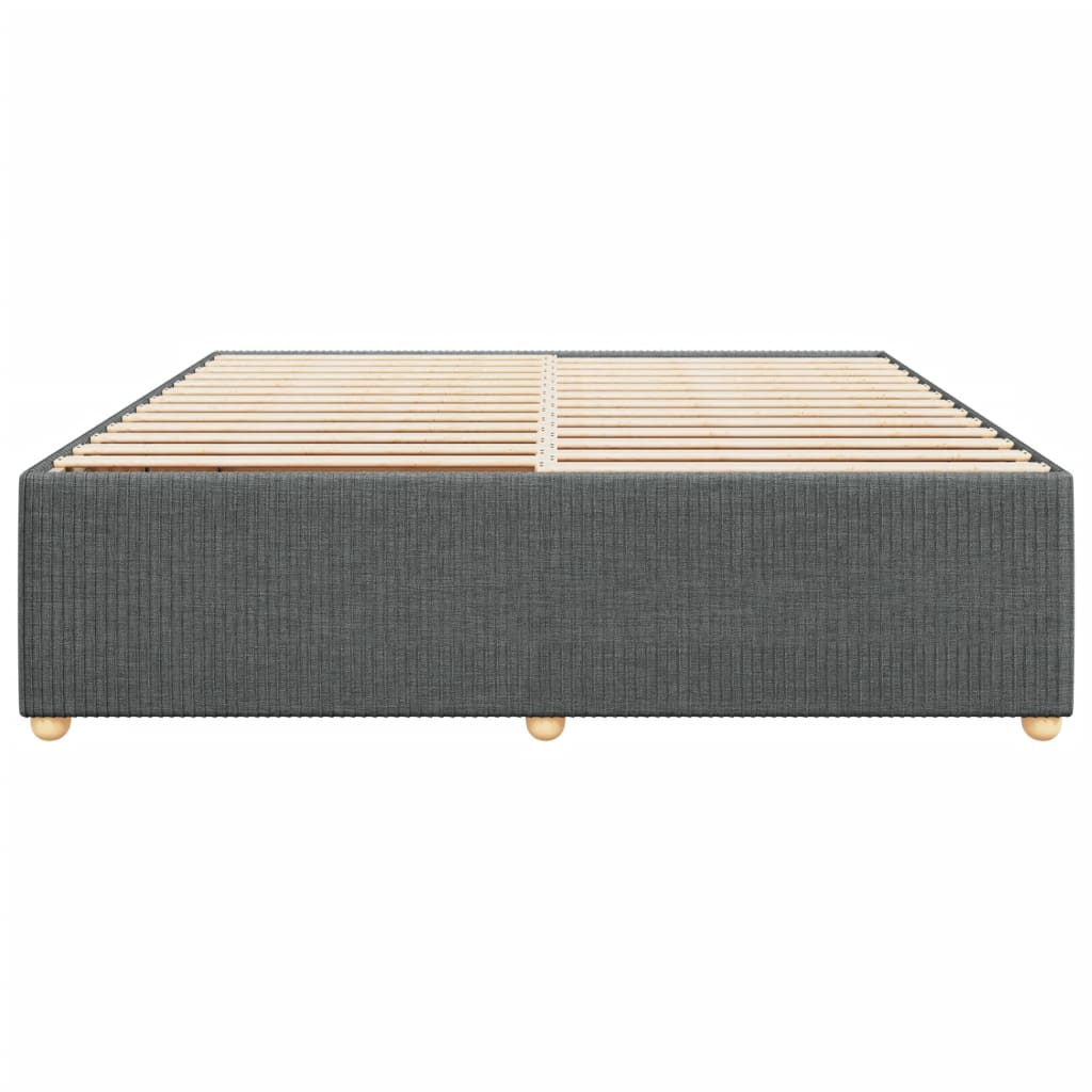 Cadre de lit sans matelas gris foncé 180x200 cm tissu