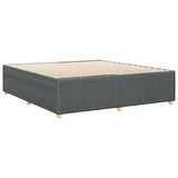 Cadre de lit sans matelas gris foncé 180x200 cm tissu