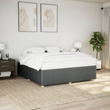 Cadre de lit sans matelas gris foncé 180x200 cm tissu