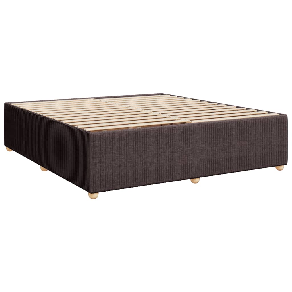 Cadre de lit sans matelas marron foncé 180x200 cm tissu