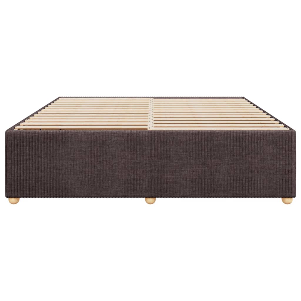 Cadre de lit sans matelas marron foncé 180x200 cm tissu