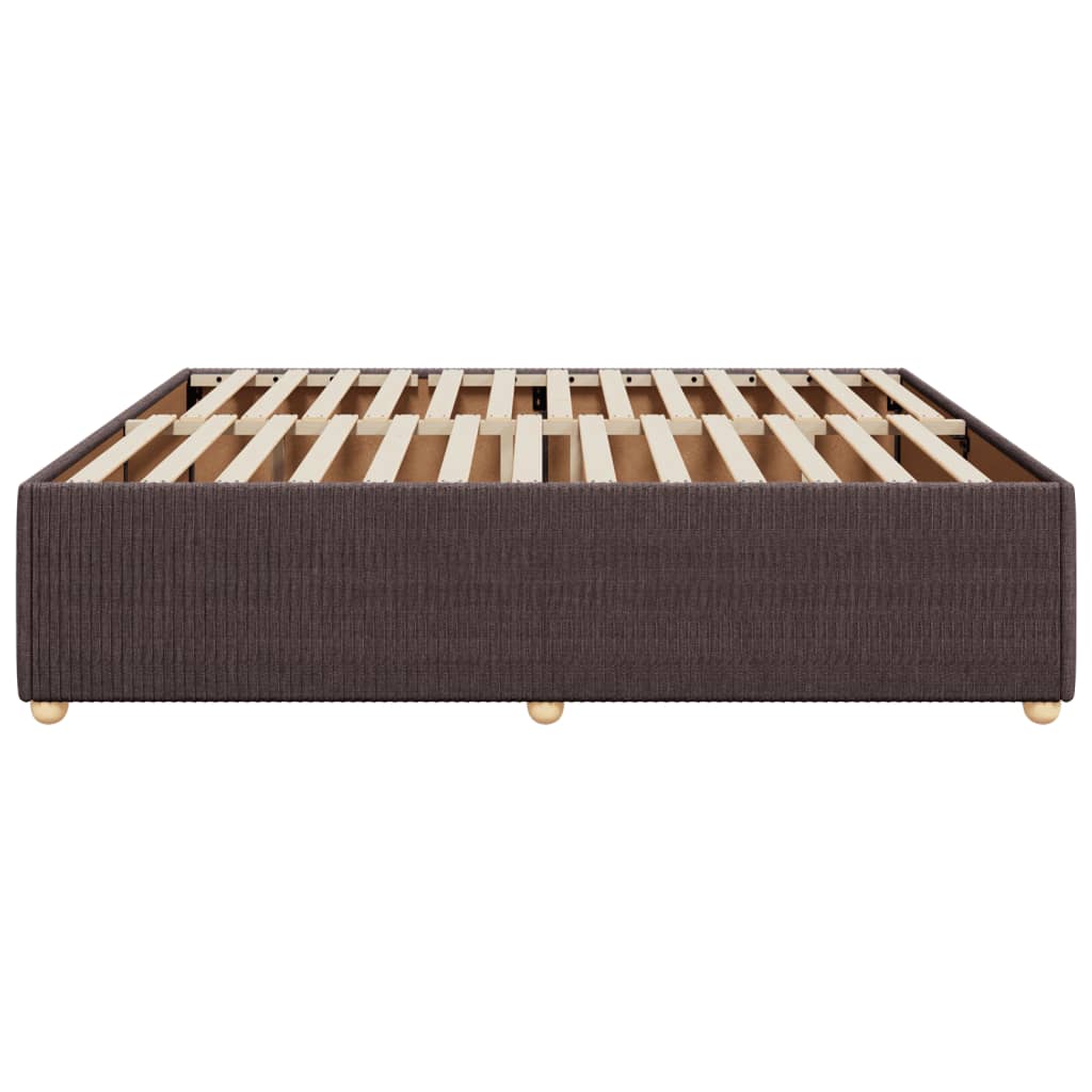 Cadre de lit sans matelas marron foncé 180x200 cm tissu