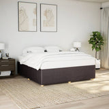 Cadre de lit sans matelas marron foncé 180x200 cm tissu