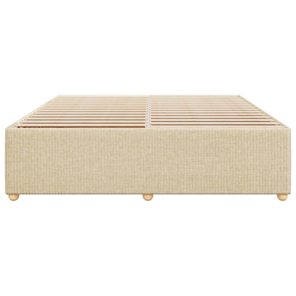 Cadre de lit sans matelas crème 180x200 cm tissu