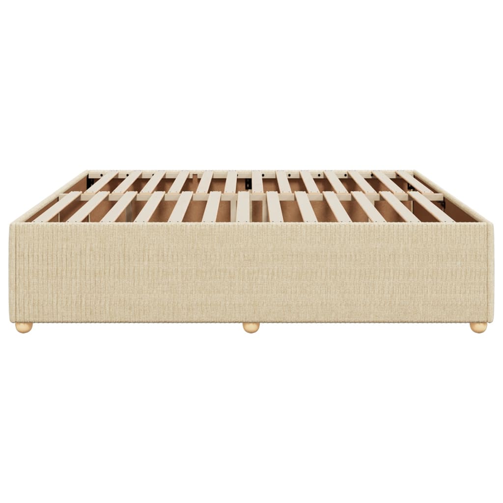 Cadre de lit sans matelas crème 180x200 cm tissu