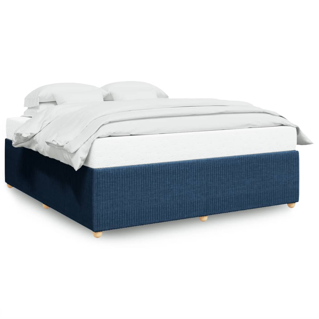 Bed frame without mattress blue 180x200 cm fabric