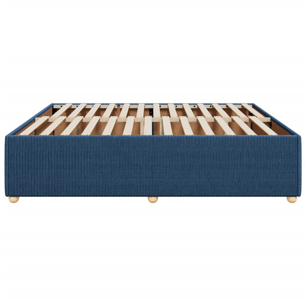 Bed frame without mattress blue 180x200 cm fabric