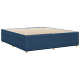 Bed frame without mattress blue 180x200 cm fabric