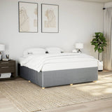 Cadre de lit sans matelas gris clair 200x200 cm tissu