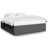 Cadre de lit sans matelas gris foncé 200x200 cm tissu