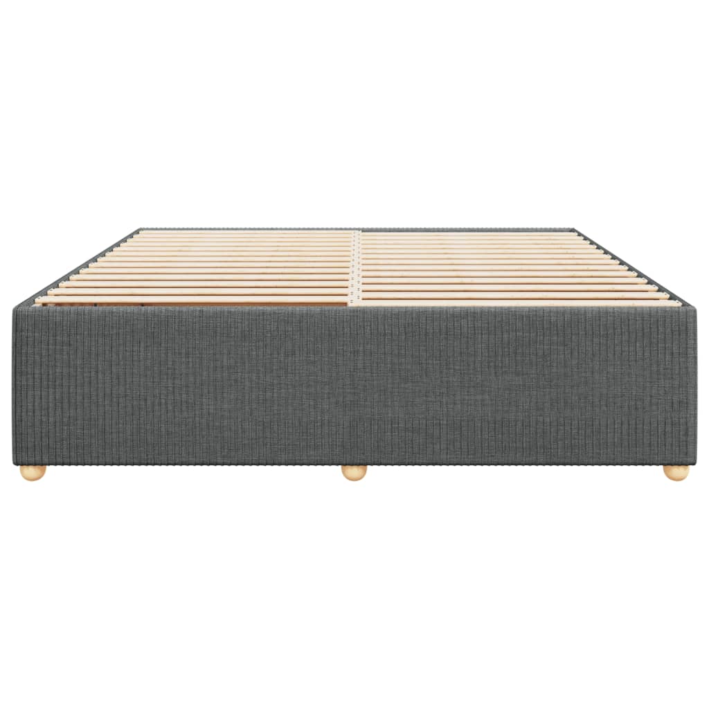 Cadre de lit sans matelas gris foncé 200x200 cm tissu