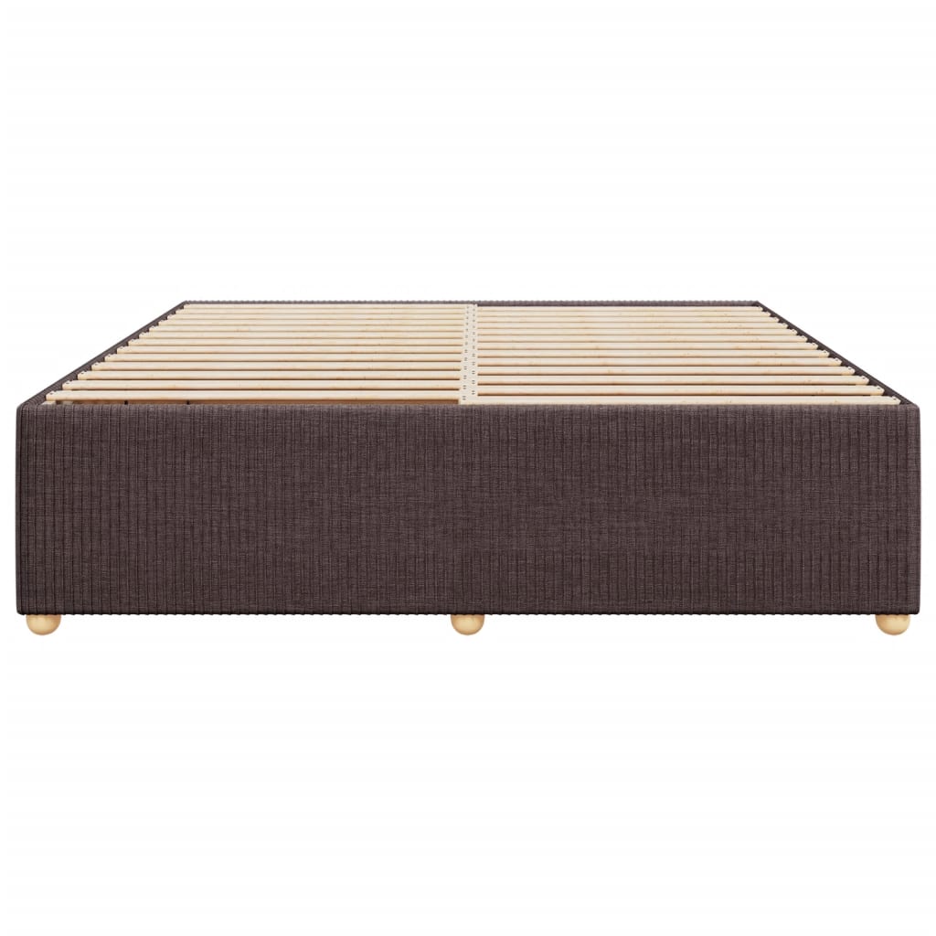 Cadre de lit sans matelas marron foncé 200x200 cm tissu