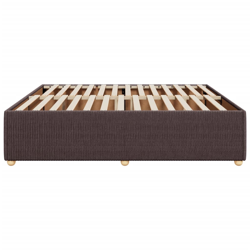 Cadre de lit sans matelas marron foncé 200x200 cm tissu