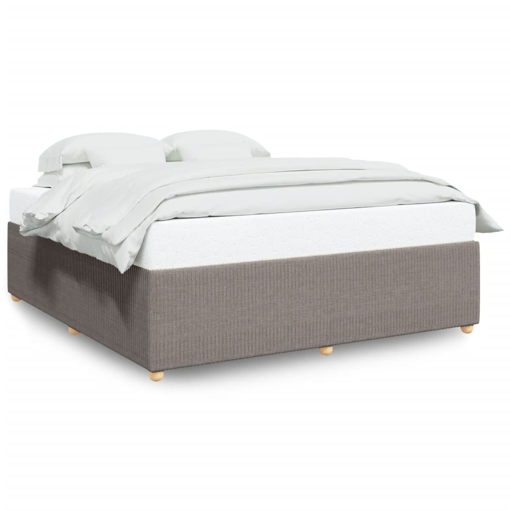 Cadre de lit sans matelas taupe 200x200 cm tissu