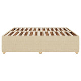 Cadre de lit sans matelas crème 200x200 cm tissu