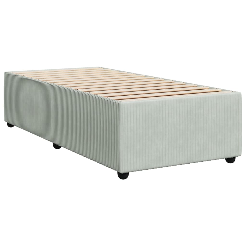 Cadre de lit sans matelas gris clair 80x200 cm velours