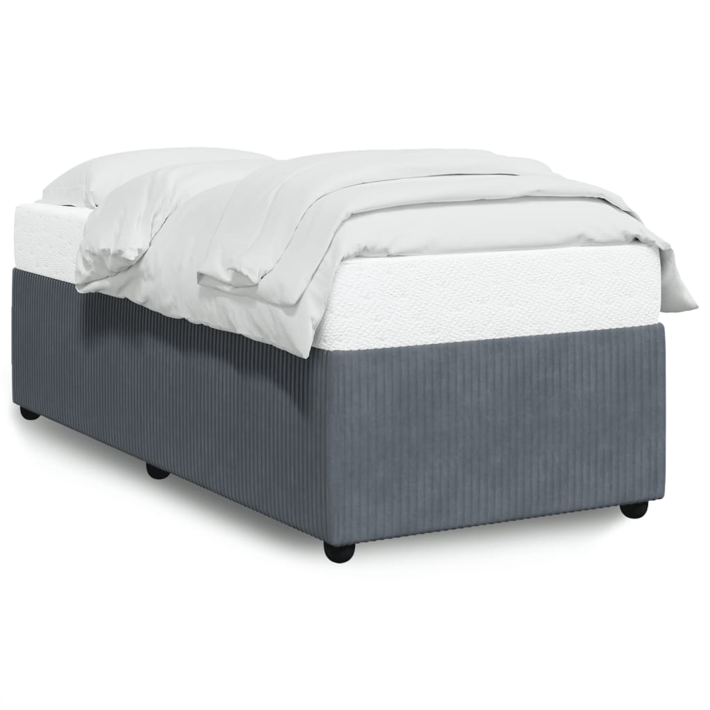 Cadre de lit sans matelas gris foncé 80x200 cm velours