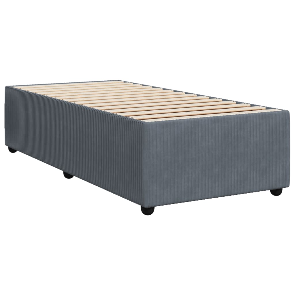 Cadre de lit sans matelas gris foncé 80x200 cm velours