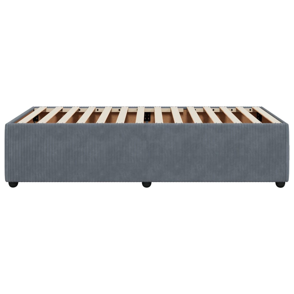 Cadre de lit sans matelas gris foncé 80x200 cm velours