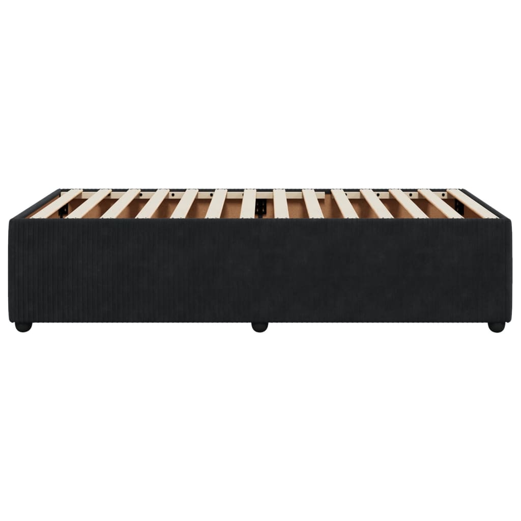 Cadre de lit sans matelas noir 80x200 cm velours