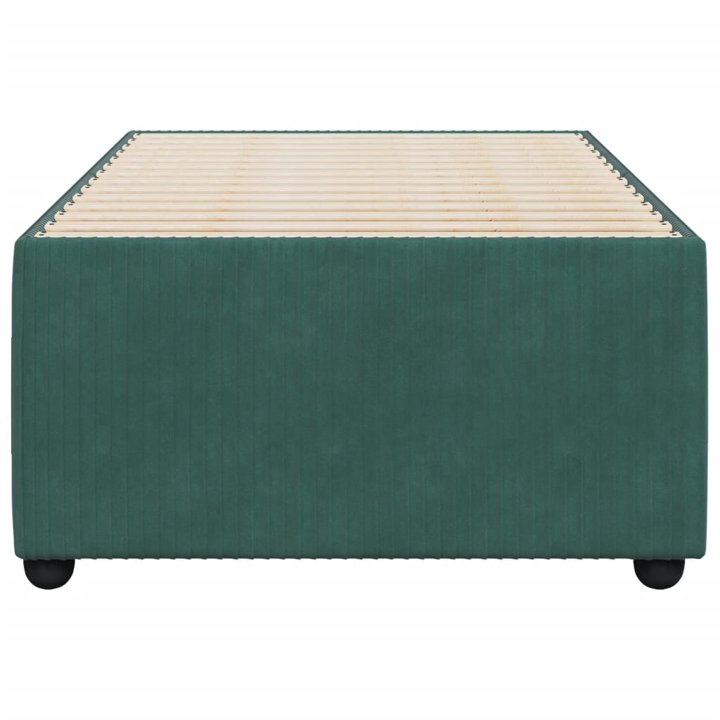 Cadre de lit sans matelas vert foncé 80x200 cm velours