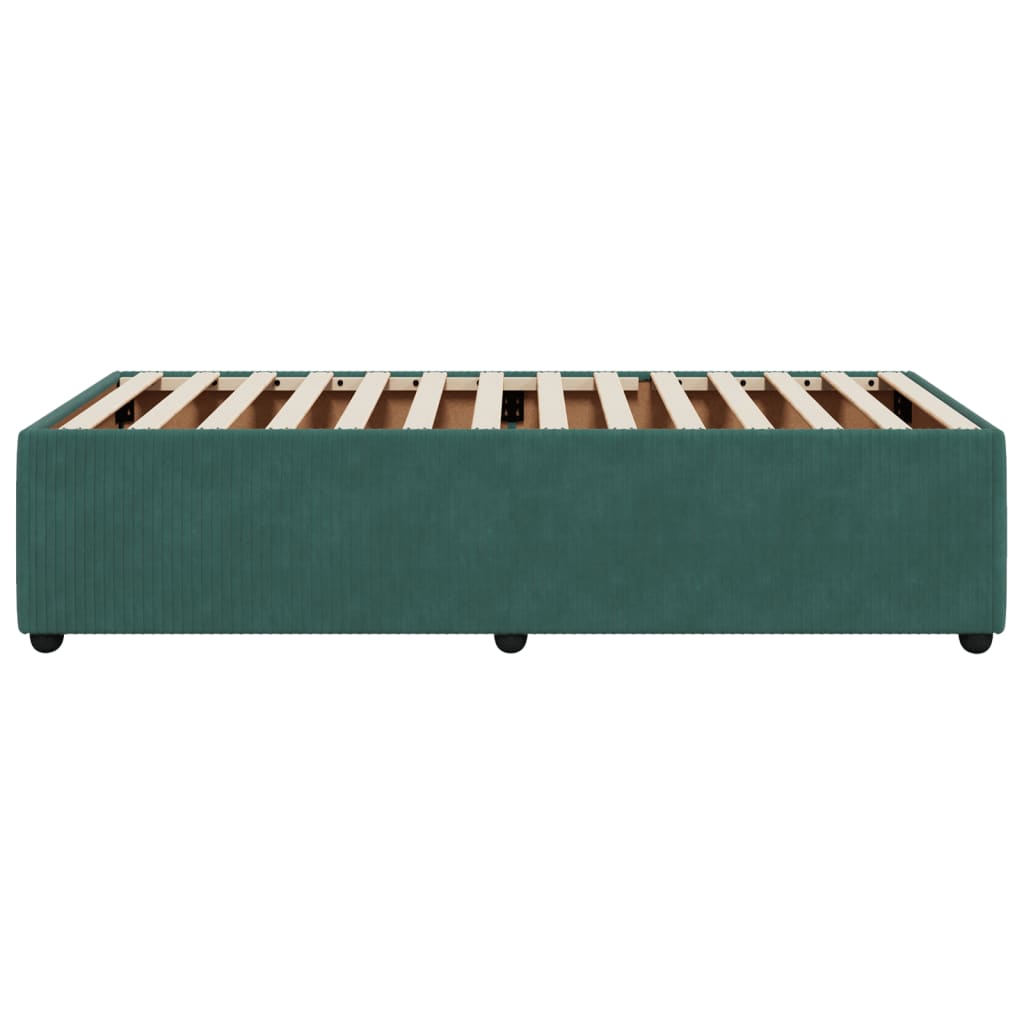 Cadre de lit sans matelas vert foncé 80x200 cm velours