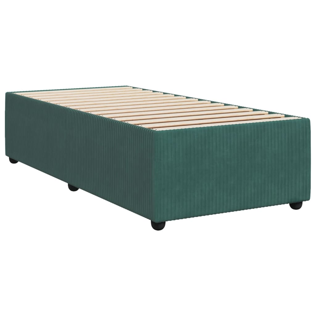 Cadre de lit sans matelas vert foncé 80x200 cm velours