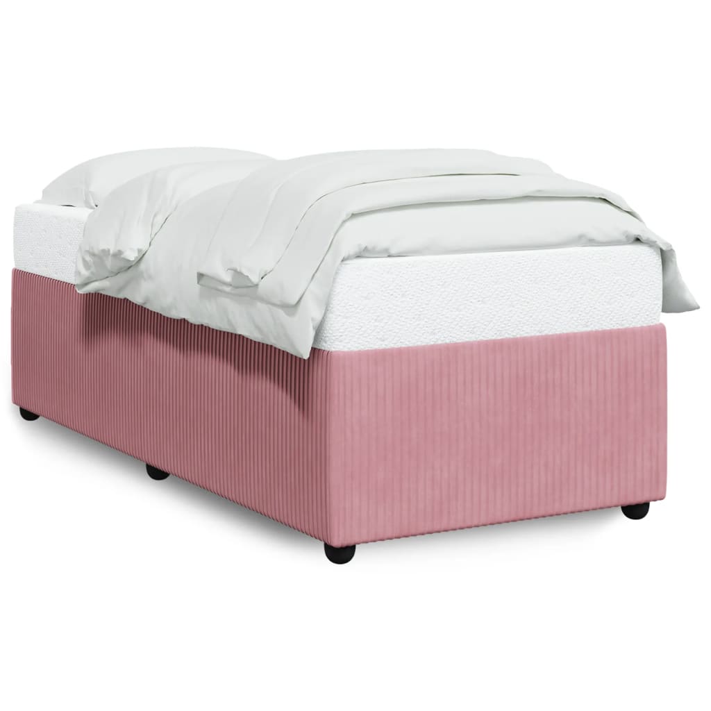 Cadre de lit sans matelas rose 80x200 cm velours