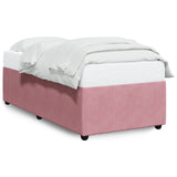 Cadre de lit sans matelas rose 80x200 cm velours