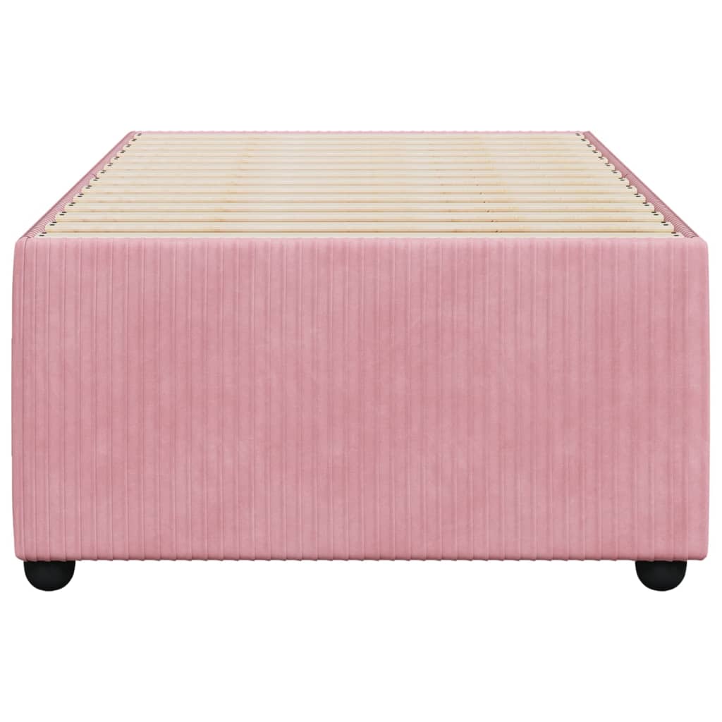 Cadre de lit sans matelas rose 80x200 cm velours