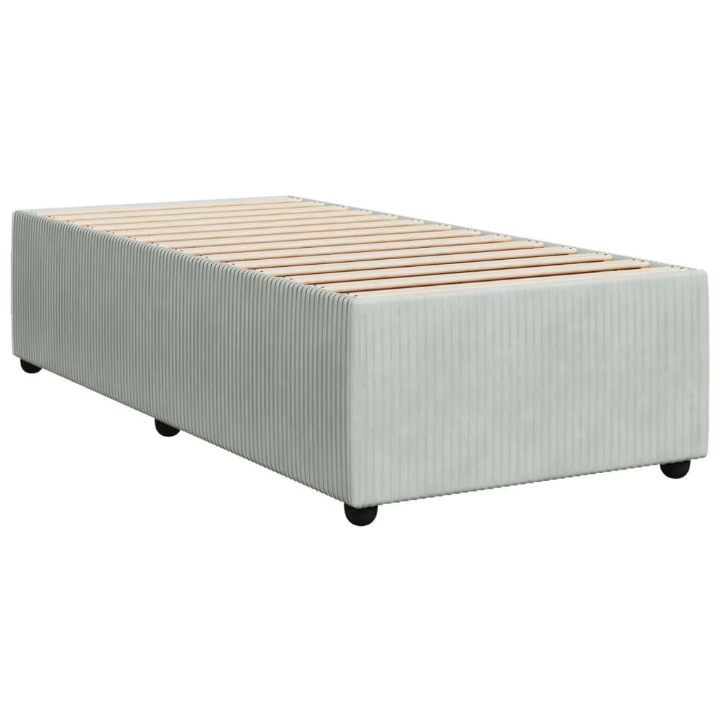 Cadre de lit sans matelas gris clair 90x190 cm velours