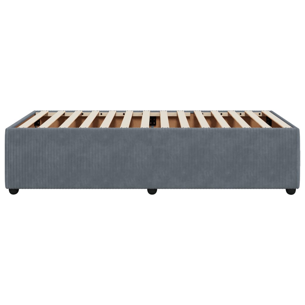 Cadre de lit sans matelas gris foncé 90x190 cm velours