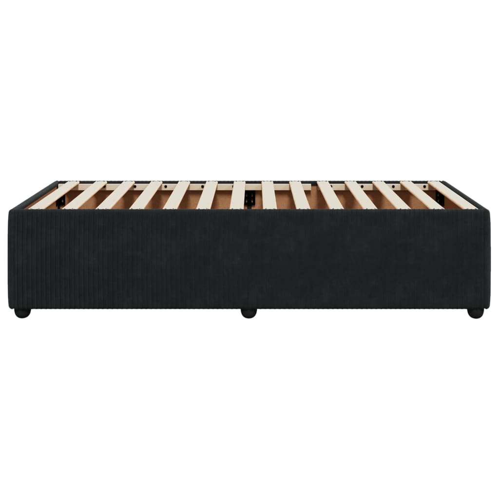 Cadre de lit sans matelas noir 90x190 cm velours