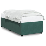 Cadre de lit sans matelas vert foncé 90x190 cm velours