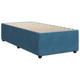 Cadre de lit sans matelas bleu 90x190 cm velours