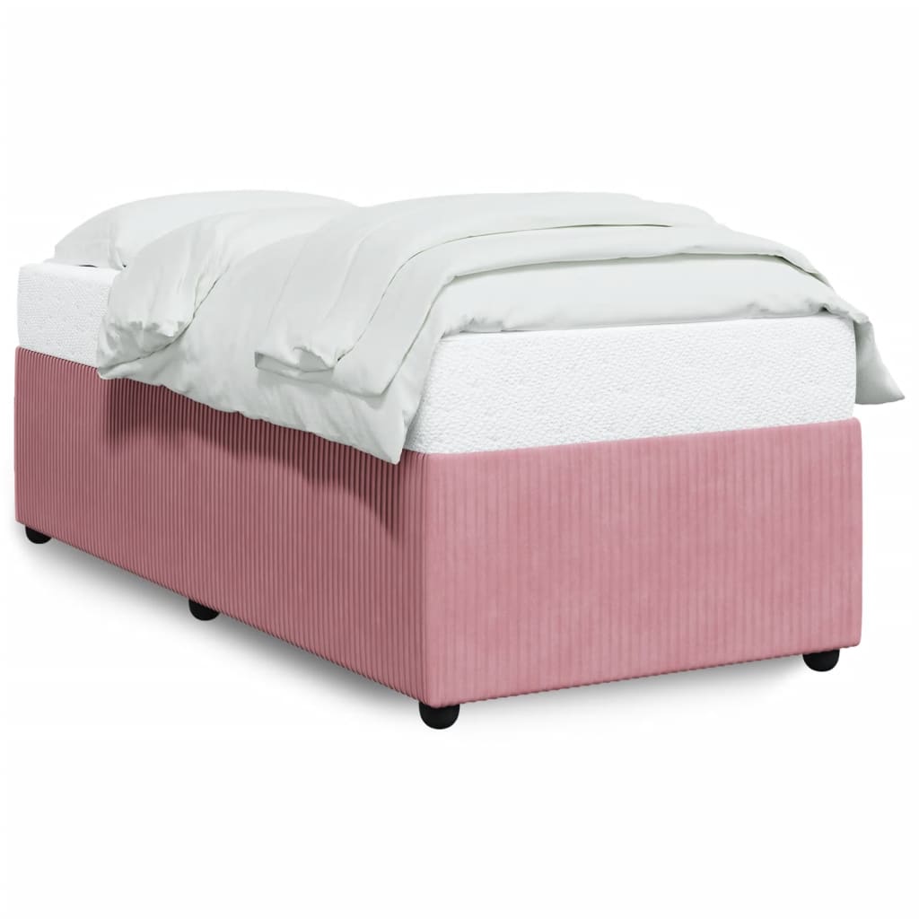 Cadre de lit sans matelas rose 90x190 cm velours