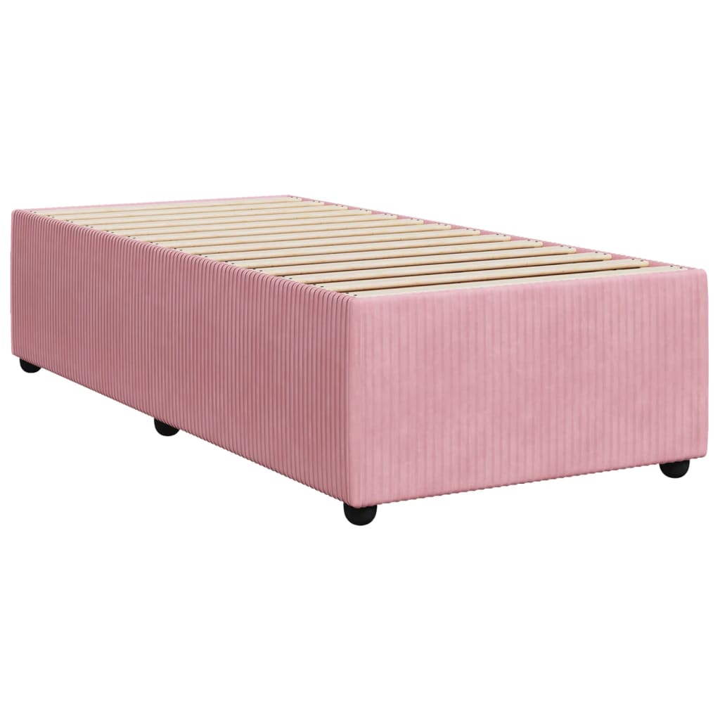 Cadre de lit sans matelas rose 90x190 cm velours