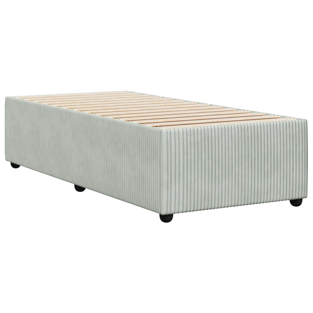 Cadre de lit sans matelas gris clair 90x200 cm velours