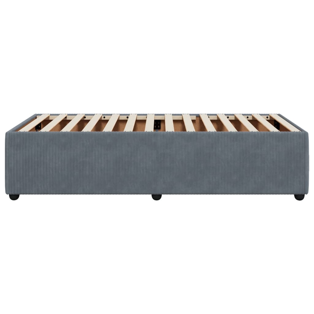 Cadre de lit sans matelas gris foncé 90x200 cm velours