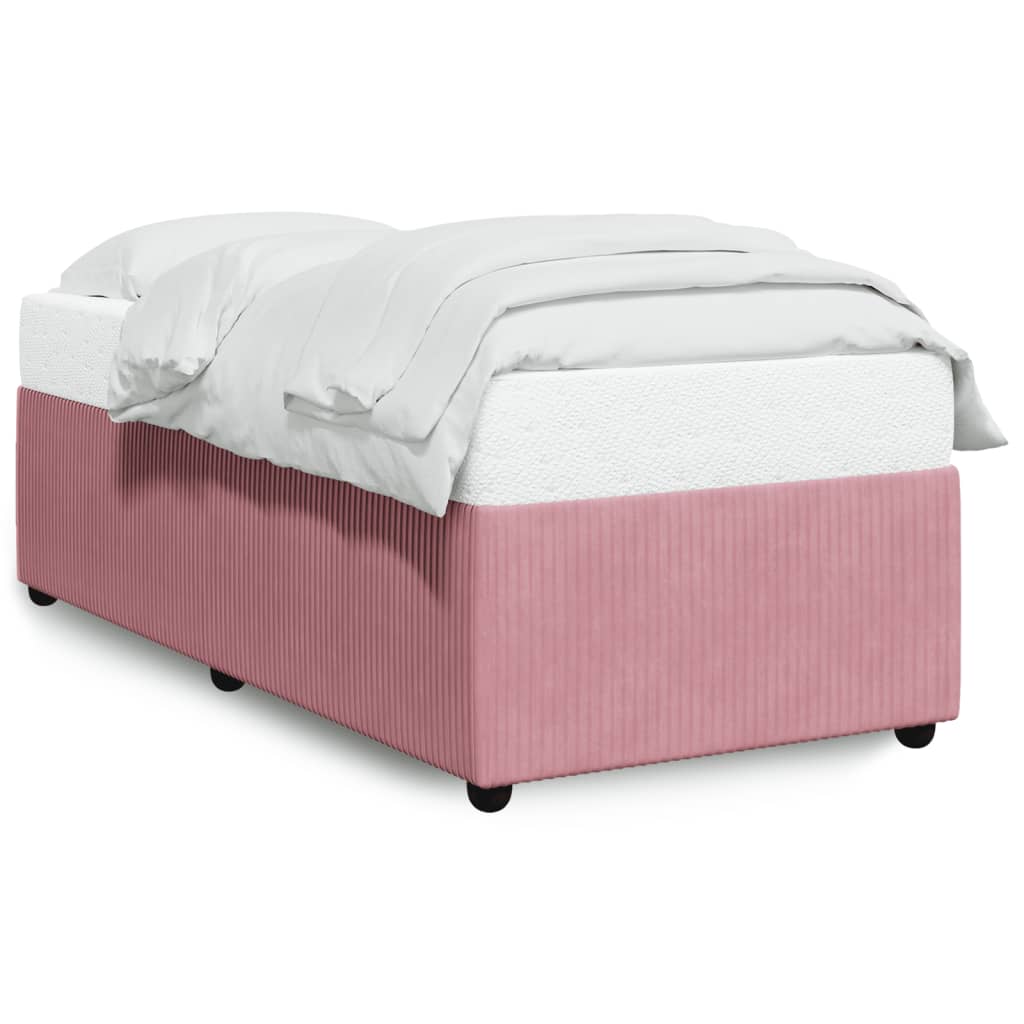 Cadre de lit sans matelas rose 90x200 cm velours